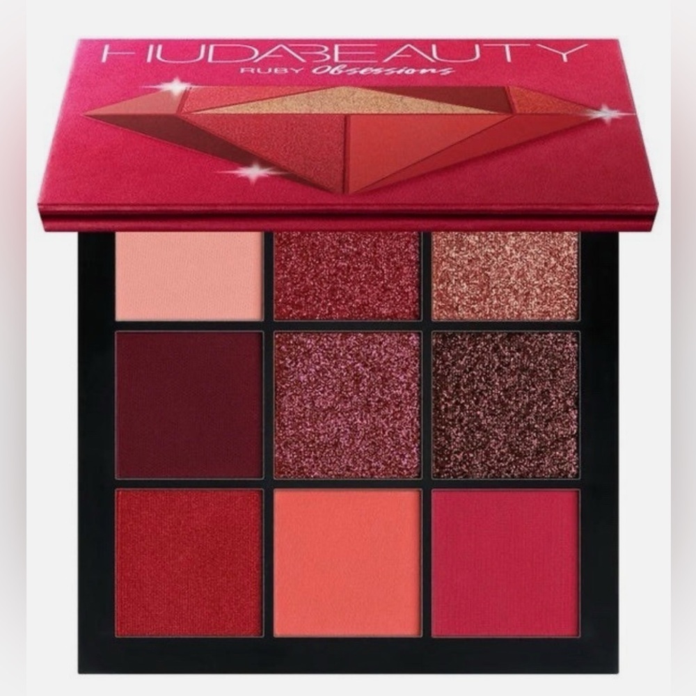 HUDA BEAUTY Ruby Obsessions Eyeshadow Palette 9 Shades Colors Eye Makeup New
